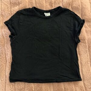 Black Cropped T-Shirt
